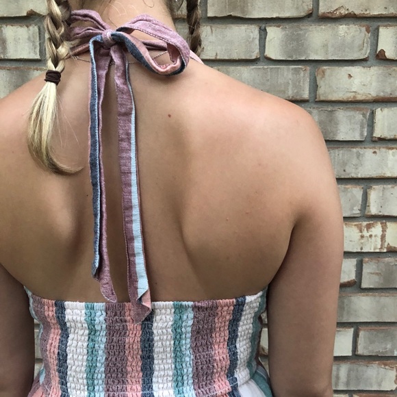 Open Back Pinstripe Dress - Picture 5 of 5